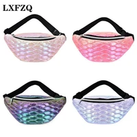 lxfzq fanny pack holographic fashion belt bag banana waist bag reflective laser shoulder bag waist bag pochete womens belt bag