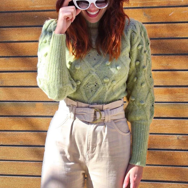 Свитер Женский вязаный короткий цвет белый в винтажном стиле 2021 | Женская одежда