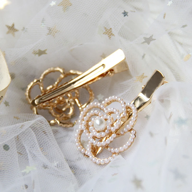 1 шт. модные заколки для волос в форме цветка с кристаллами и жемчугом из сплава