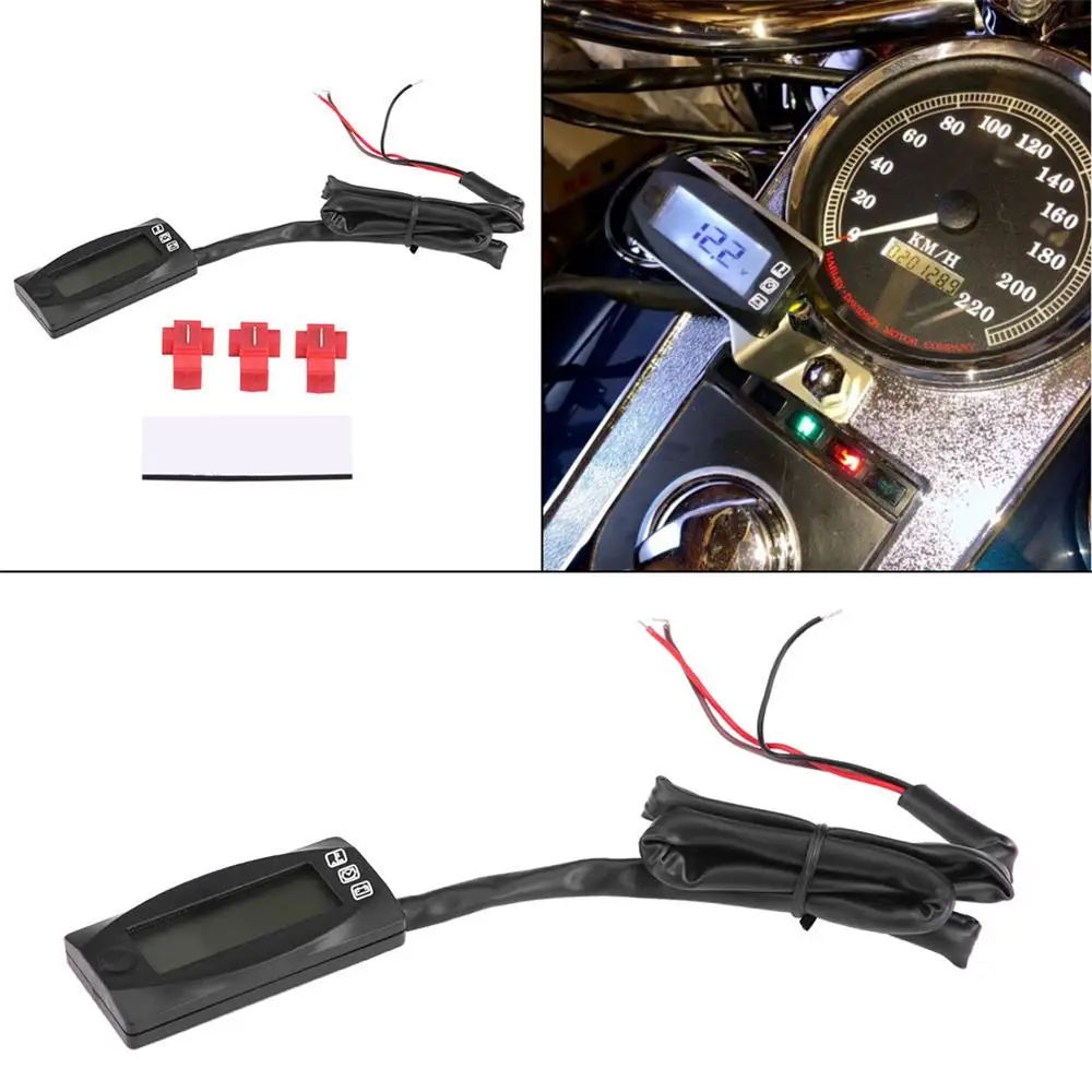 

New Universal Motorcycle Mini 12V Waterproof LED Display Air Temperature Time Clock Voltmeter Motorcycle Modification