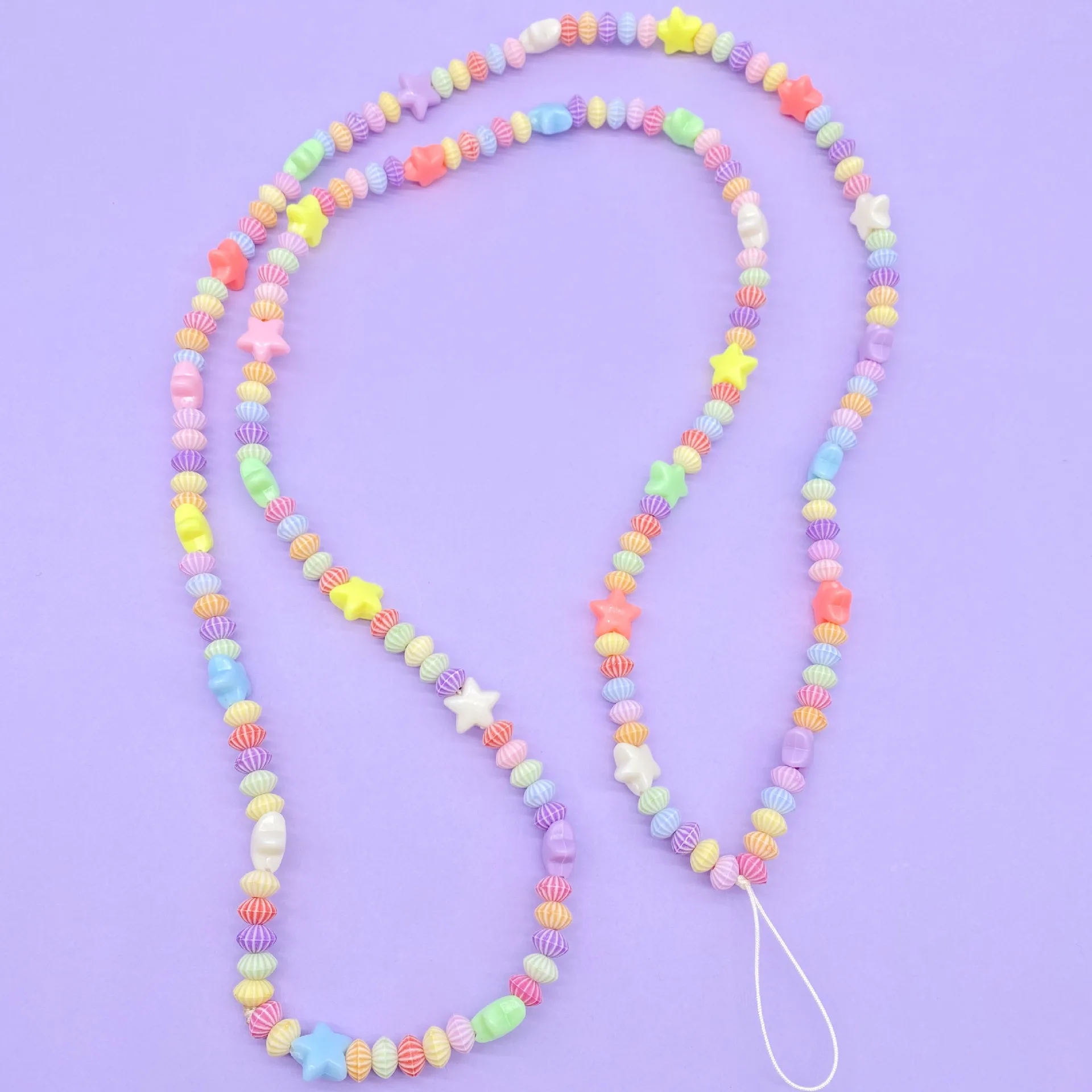 

Fashion Phone Chain Decoration Men and Women Colorful Bead Chains Spring and Summer Acrylic Strap Lanyard Necklace