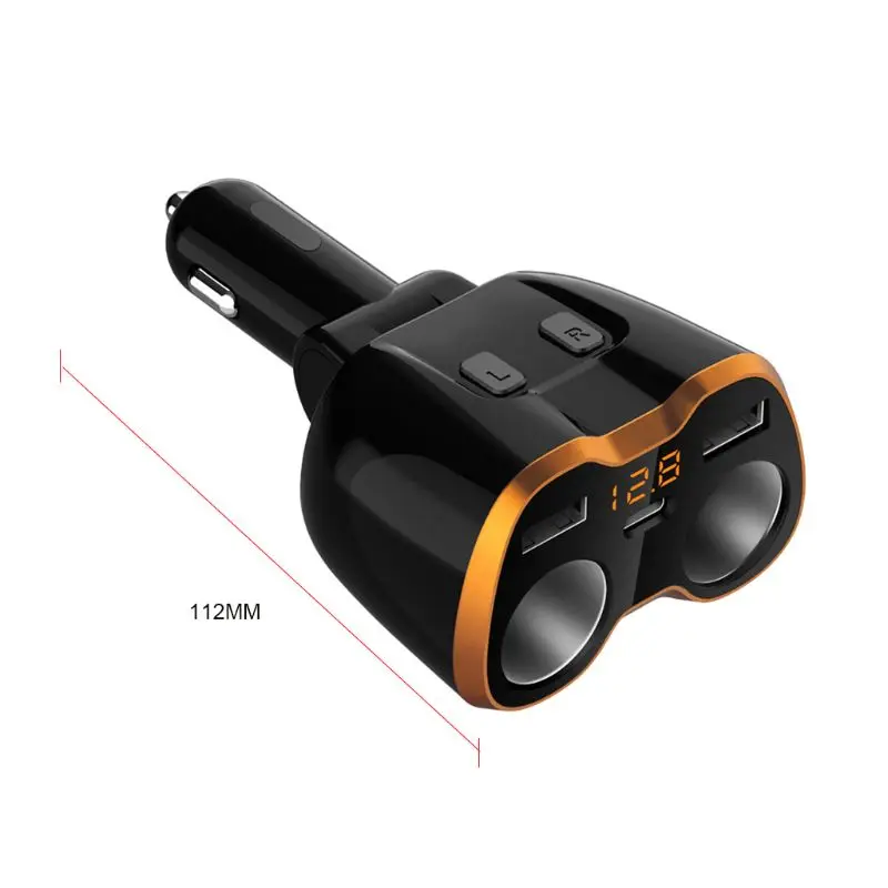 USB Автомобильное зарядное устройство прикуриватель сплиттер адаптер 2 гнезда Тип C 4.8A Мульти Розетка R2LC