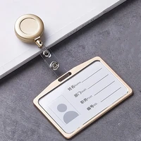 credit card cover case bank business work card holder with abs retractable badge reel aluminum alloy credit id card badge bags