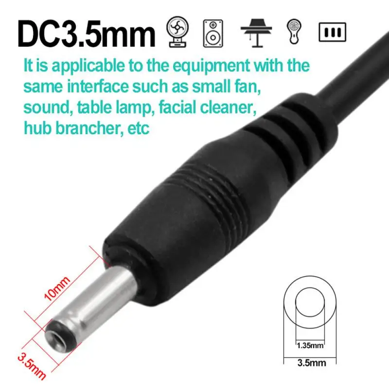 USB To DC3.5*1.35mm DC3.5 Power Cord Line For Lamp Fan Cartoon Clock Radiator 5V Mini Speakers HUB | Электроника