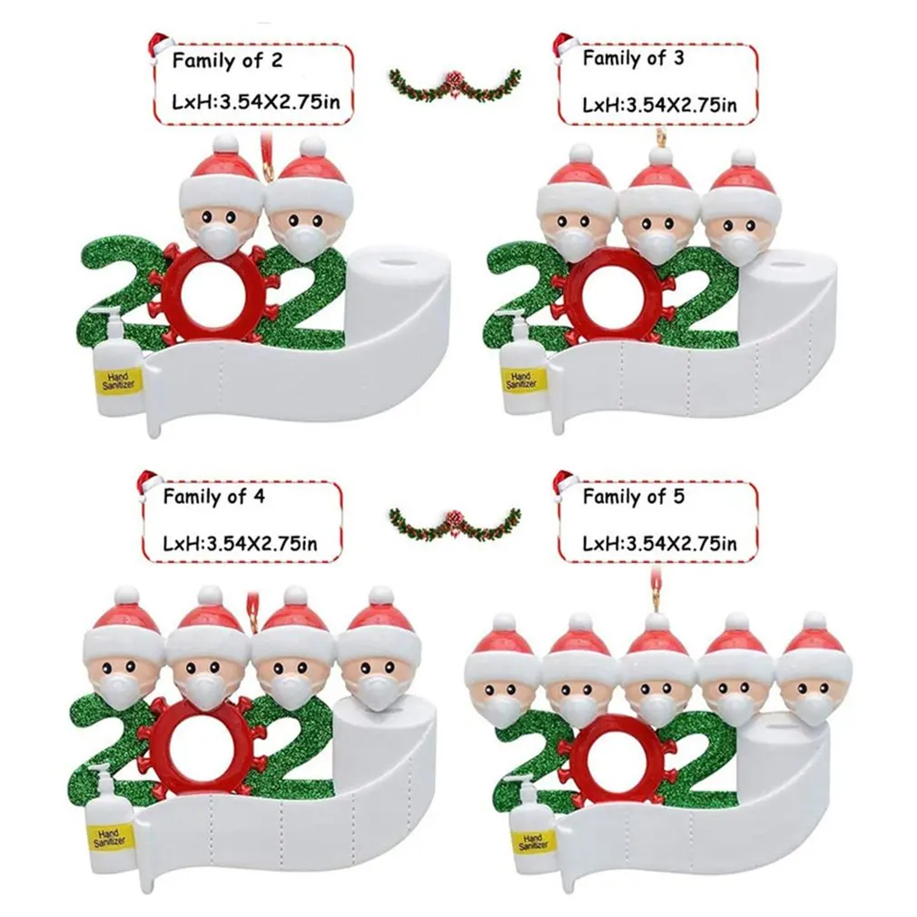 

2020 DIY Christmas Quarantine Decoration Santa Claus Personalized Hanging Pendants Party Distancing Santa Claus Ornament Gift