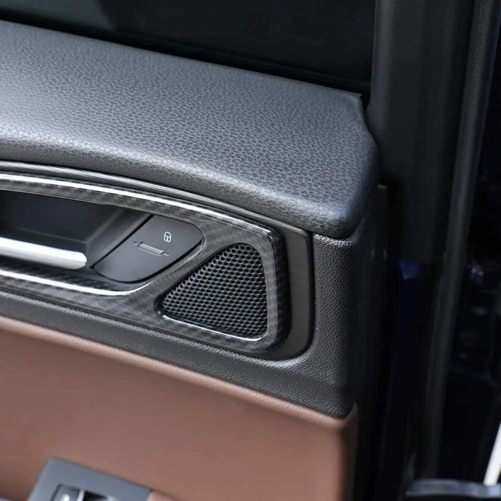 

ABS Plastic Car Interior Door Handle Frame Trim Car Accessory Carbon Fiber Style For Alfa Romeo Stelvio 2017 2018