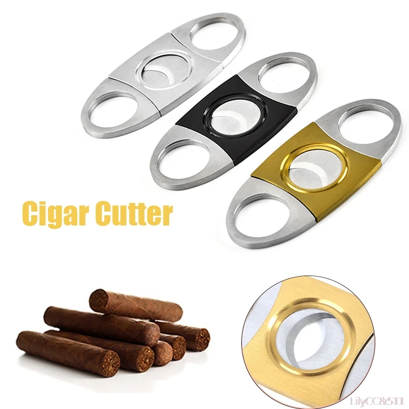 

1Pc Mini Double Blades Household Pocket Cigar Cutter Stainless Steel Portable Cigar Cutter Gift