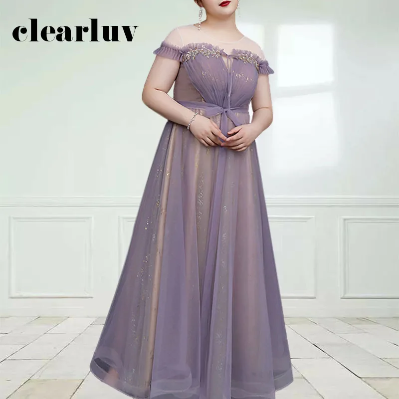 Фиолетовые Вечерние платья трапециевидной формы DR1027 с рюшами и коротким рукавом