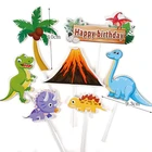 Динозавр тема партия торт топпера, сафари День рождения 1st День рождения из фильма Парк Юрского периода; Праздничное малыш душ Мальчики День Рождения