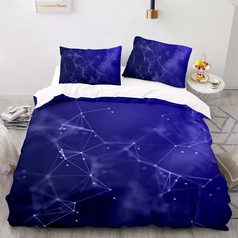 

Future Network Signal Navy Blue Pattern 245Ã—210 Duvet Cover Set With Pillowcase, 240Ã—220 Quilt Cover, King Size Bedding Set