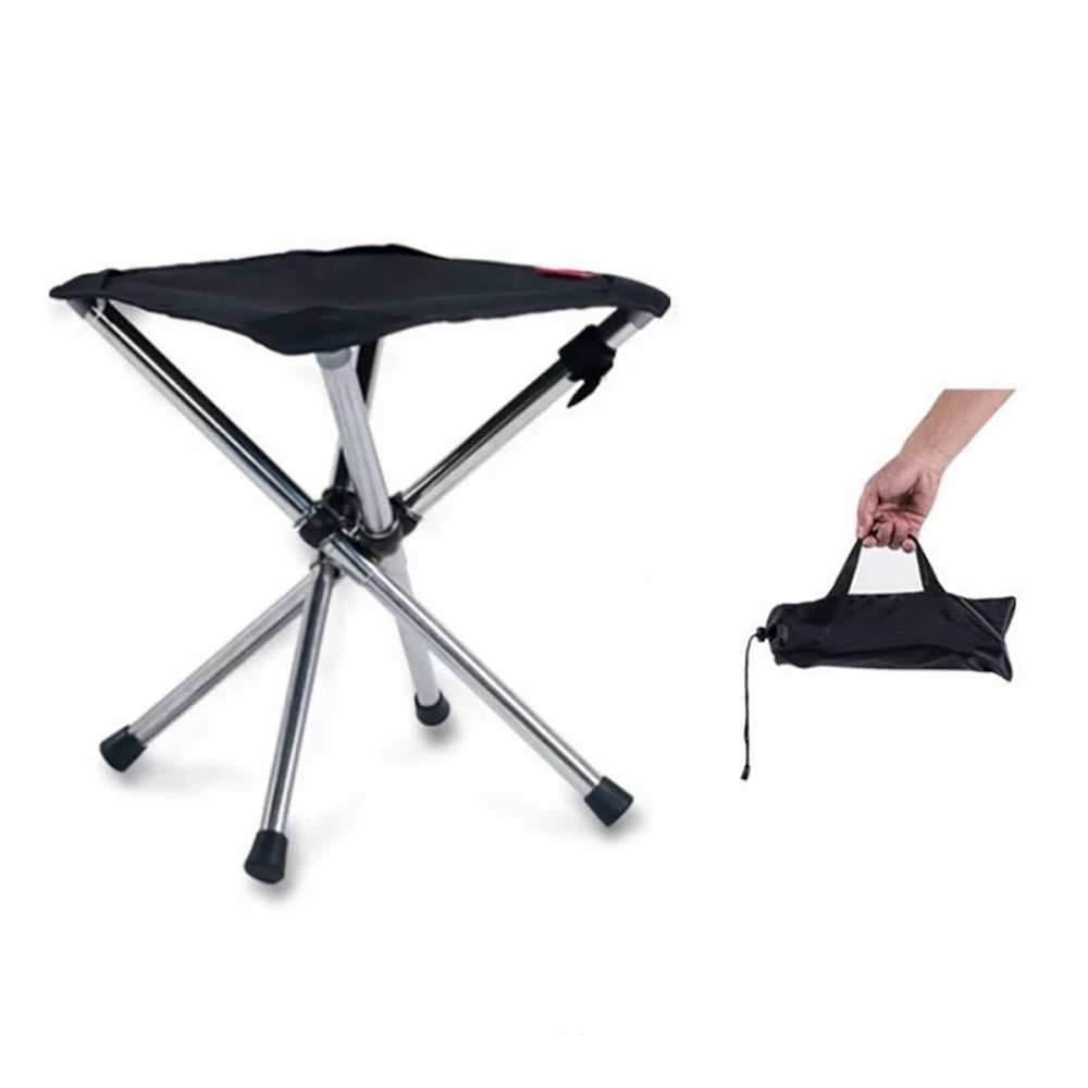 

Folding Stool Portable Retractable Camping Chair Stainless Steel Foldable Stool Oxford Cloth Seat For Fishing Hiking Travel BBQ