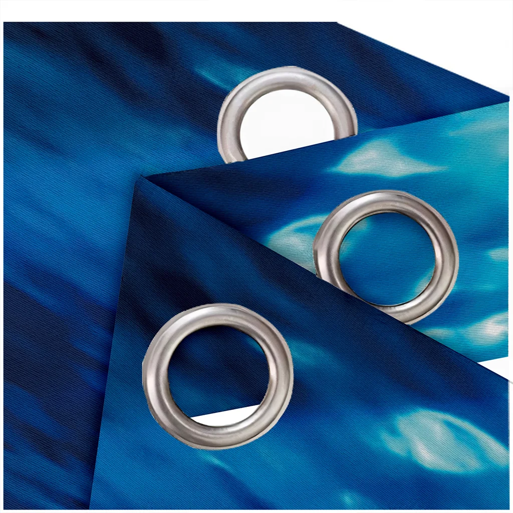 

Living Room Shading 90% Decorative Curtain Deep Sea Pattern Home Textile Decoration Bedroom Perforated Curtains