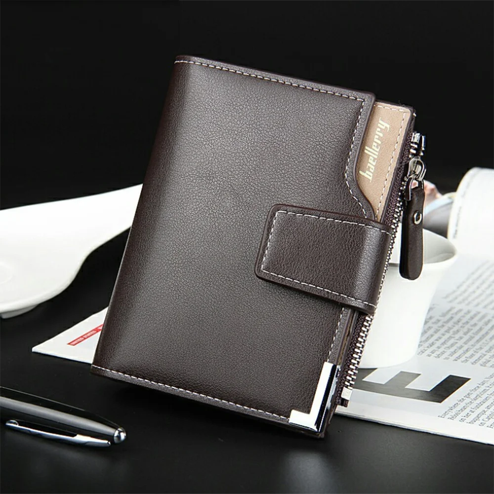 

Men's Pu Leather Short coin Purse Zipper Wallet Credit Card Holder Carteira Masculina Billetera Hombre Portafoglio Uomo Porte