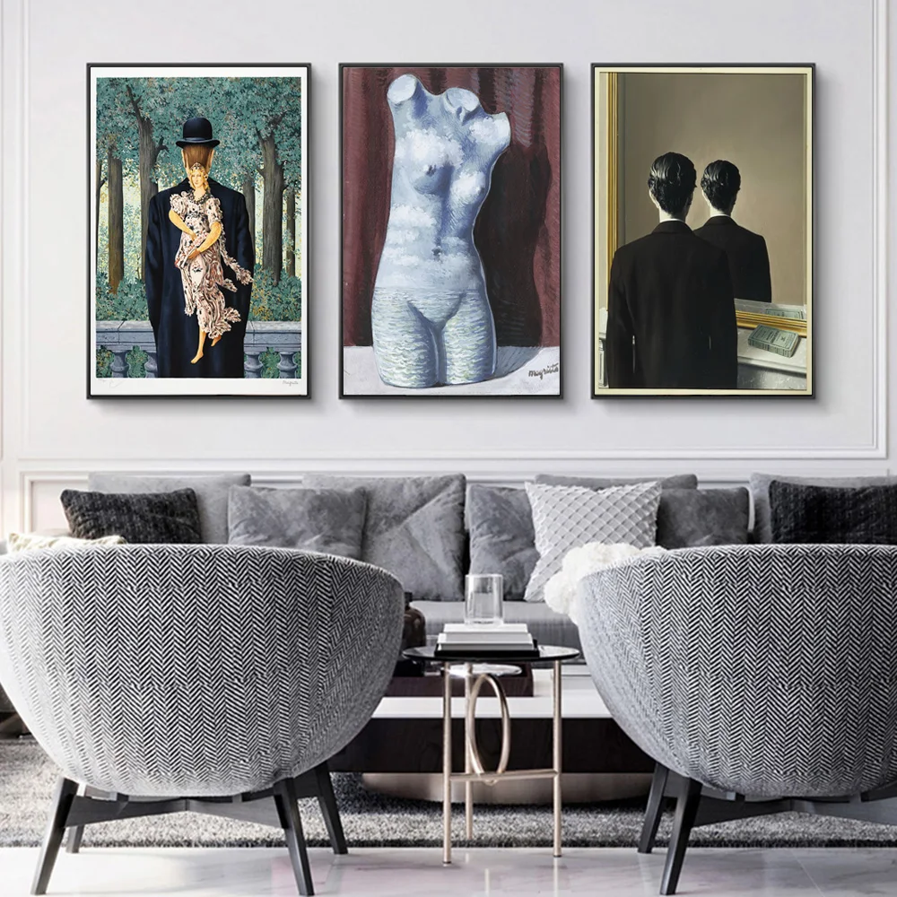 Пикантная Обнаженная женщина Rene Magritte фотография искусства для гостиной | Дом и
