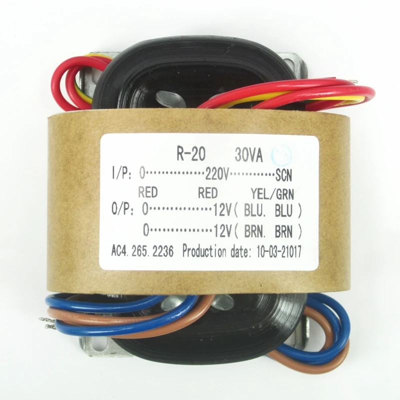 Transformador де corrente R типовой трансформатор напряжения 220V 30W 12V+ 12V R крупного рогатого скота и повышающий трансформатор медный провод transformador