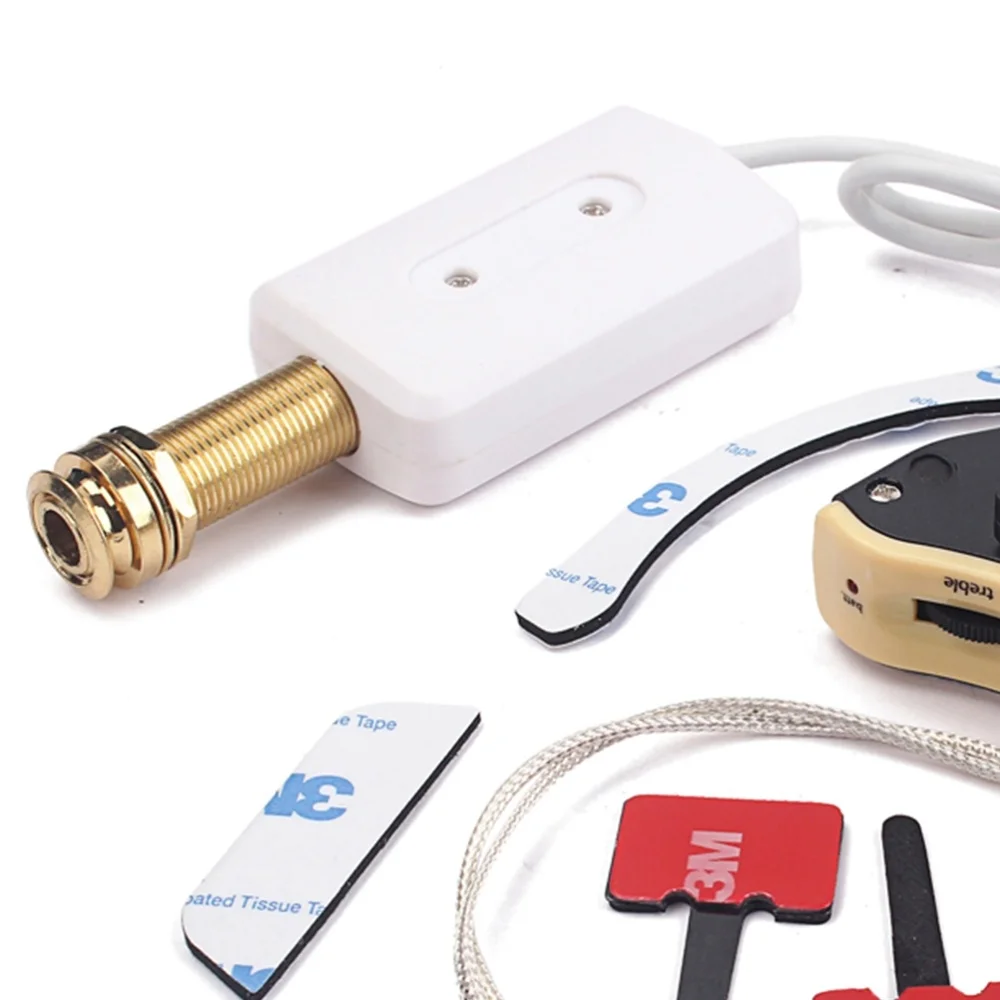 

Acoustic Classical Guitar Sound Hole Soundhole Pickup Piezo Pickup Guitar Preamp with Volume Phase Bass Treble Control for Acous