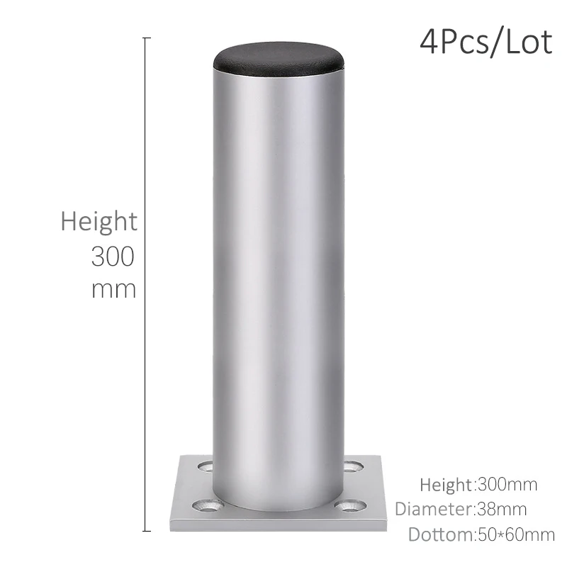Height 30cm - Silver Утолщенные Регулируемые Алюминиевые ножки для мебели, ножки для шкафа 6-30 см, подставка для шкафа телевизора, ножки для ванной комнаты, ножки для дивана, набор из 4 предметов - Цвет: Height 30cm - Silver