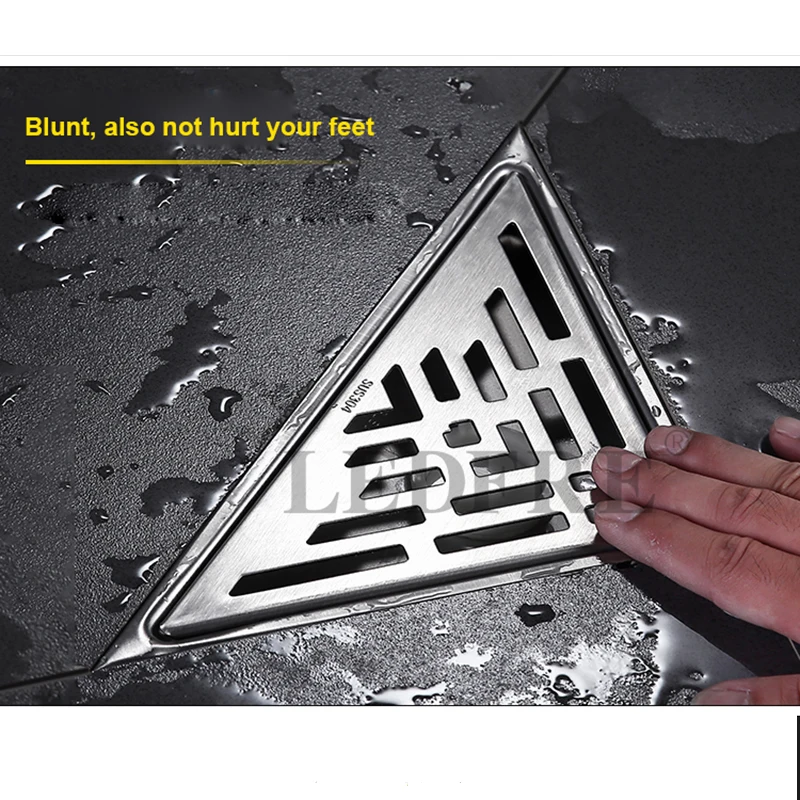 LEDFRE треугольная Сливная крышка из нержавеющей стали для душа ванной комнаты
