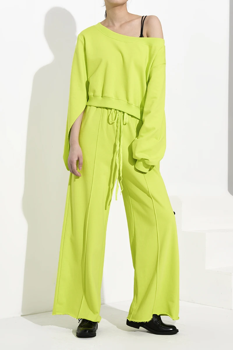 Женская одежда LANMREM летняя длинная футболка с длинным рукавом и высокой талией