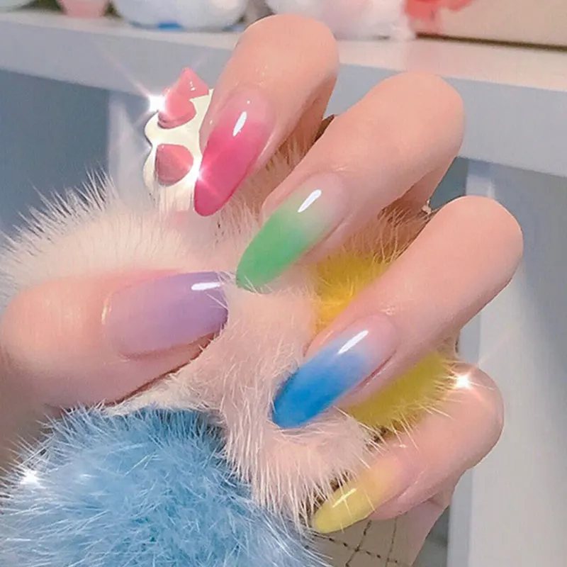 Гель для наращивания ногтей утолщенный меняющий цвет УФ светодиодный светильник