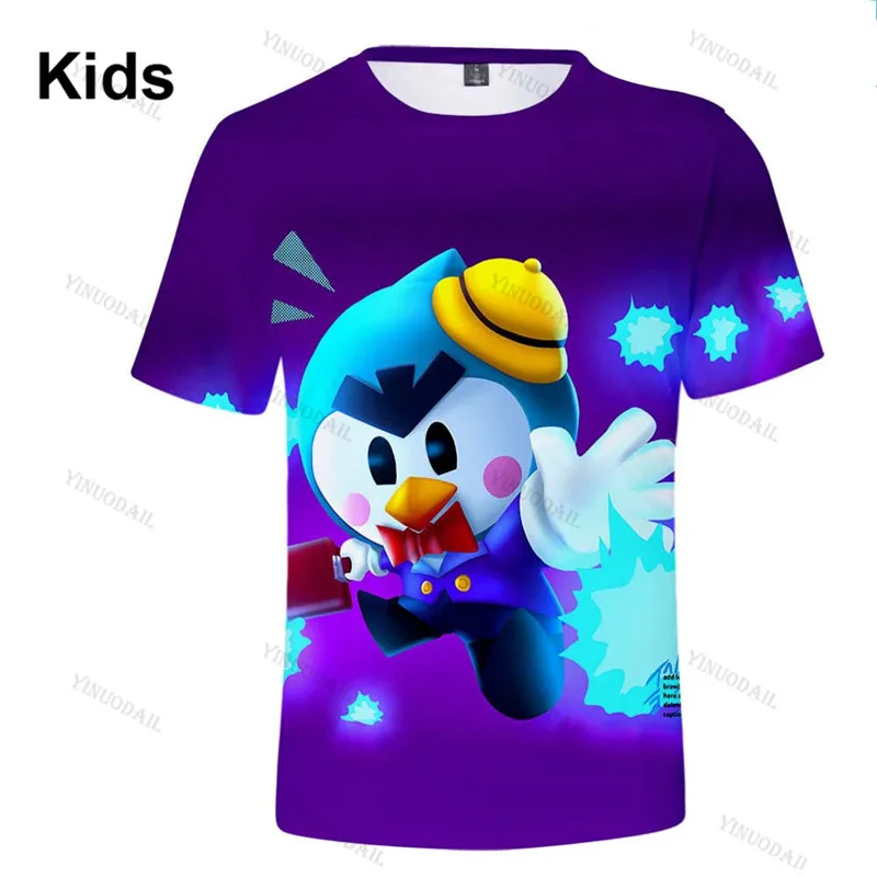 

Shoot Shark Leon and Star, Children Kids T-shirt Shooting Game 3d Shirt Boys Girls Tops Tshirt Teen Clothes