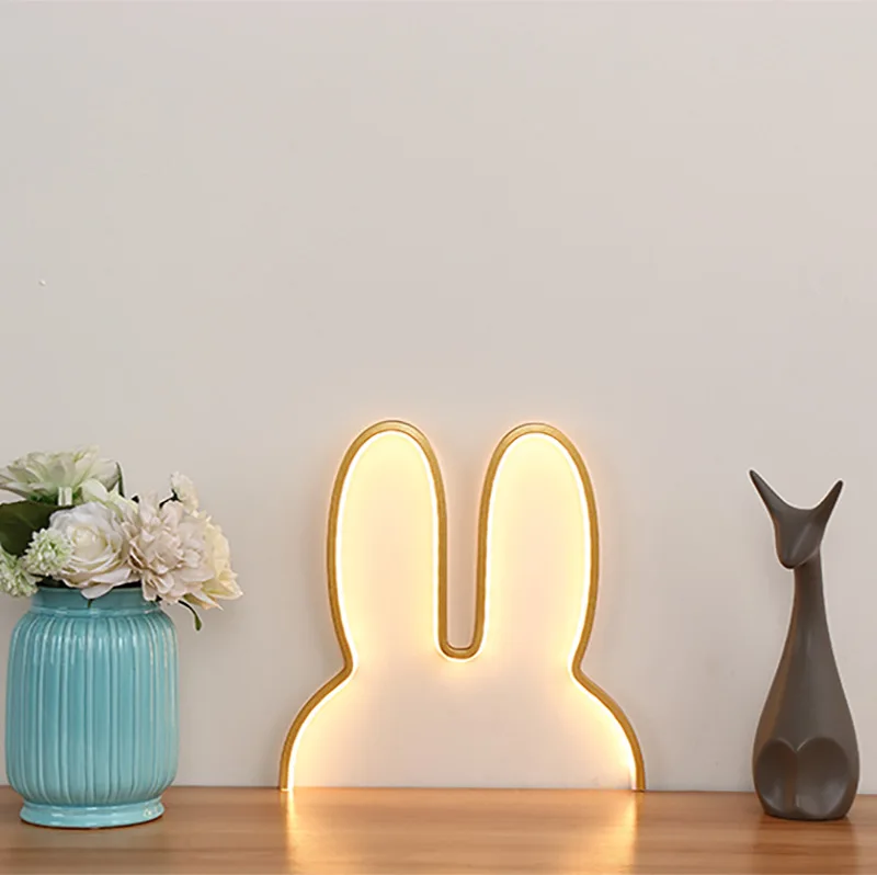 

Childlike Creative Rabbit Table Lamp Children's Lamp USB Plug-in Bedside Lamp, for Bedroom, Living Room, Study, Hallway