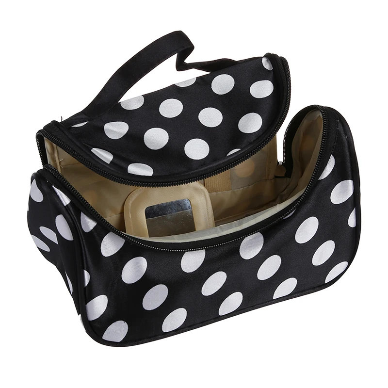 Чёрная сумка на молнии косметическая сумочка косметичка для макияжа сумки из