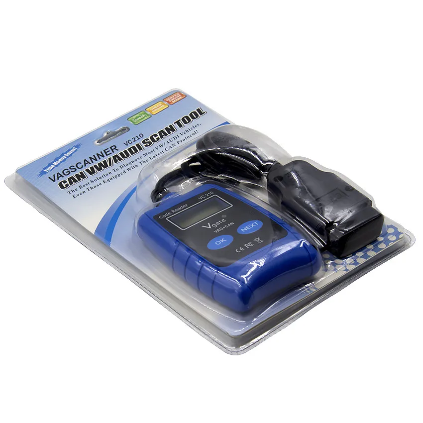 Оригинальный считыватель кодов VGATE VC210 OBDII OBD2 считывает код неисправности для V W/Au