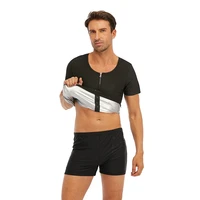 free shipping mens violently sweat suit corset tight belly trimming sports top slimming products