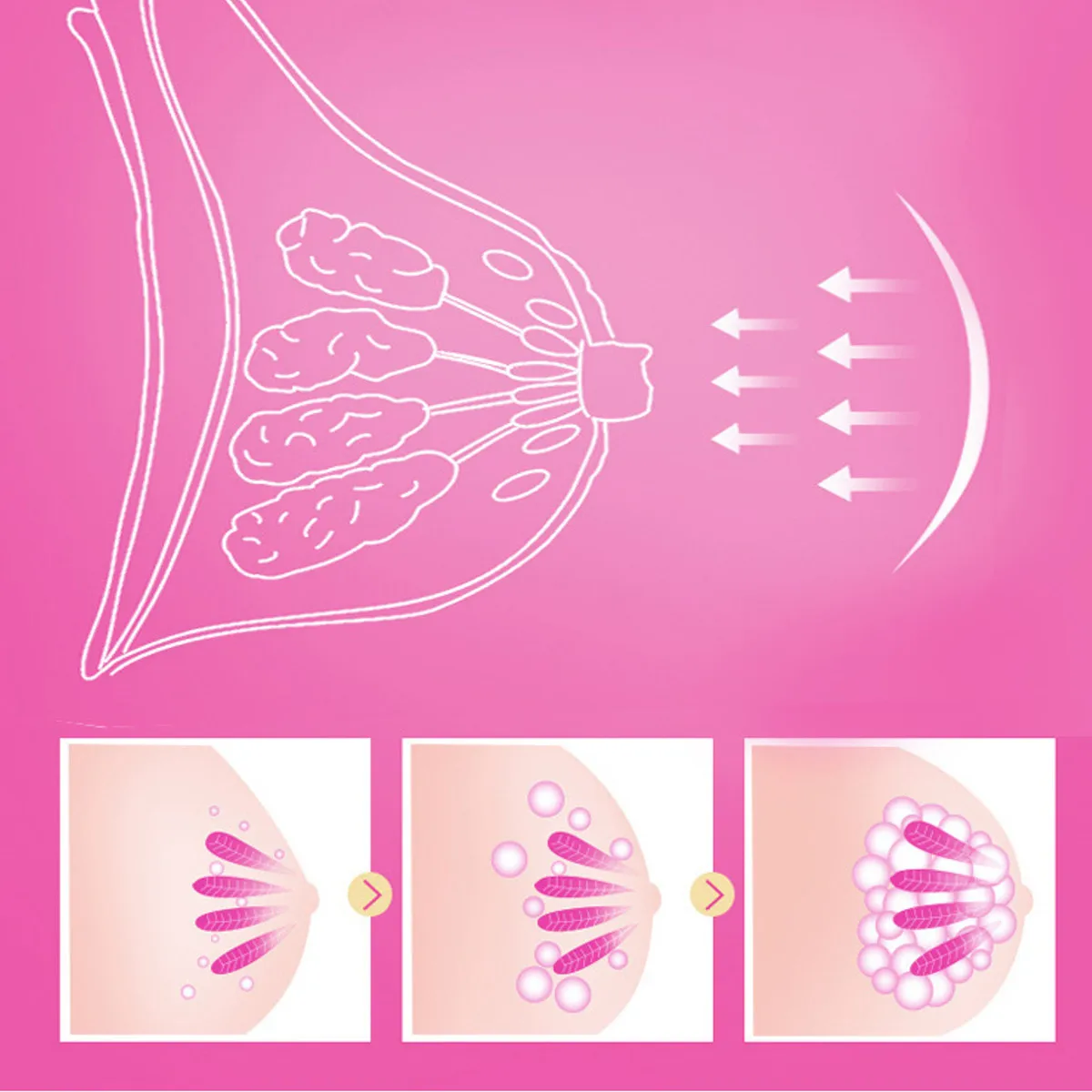 Зарядный Электрический массаж груди бюстгальтер Вибрационный массажер для рост