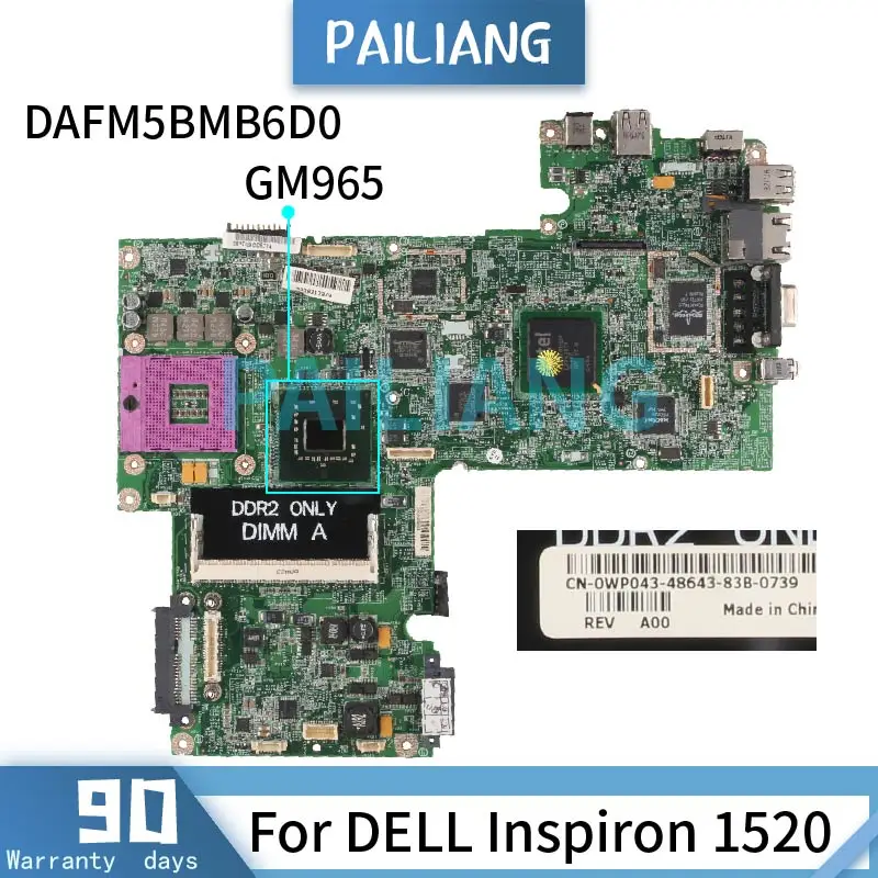 Материнская плата для ноутбука DELL Inspiron 1520 GM965 протестированная материнская