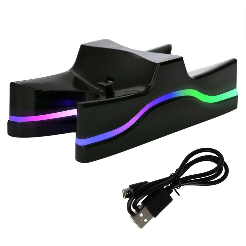 

LED 2 USB Charger Station Charging Stand Dock For SONY PS4 Game Controller New