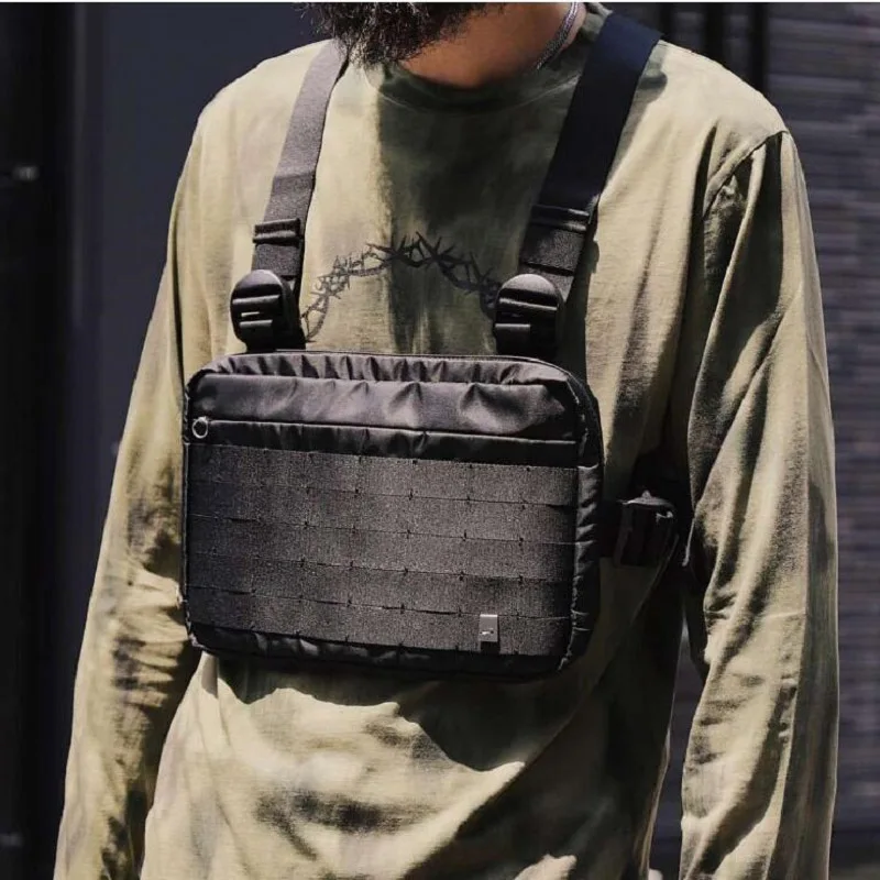 

Fashion Chest Rig Men Hip Hop Streetwear Casual Functional Tactical Chest Bag Cool Boy Cross Shoulder Bag