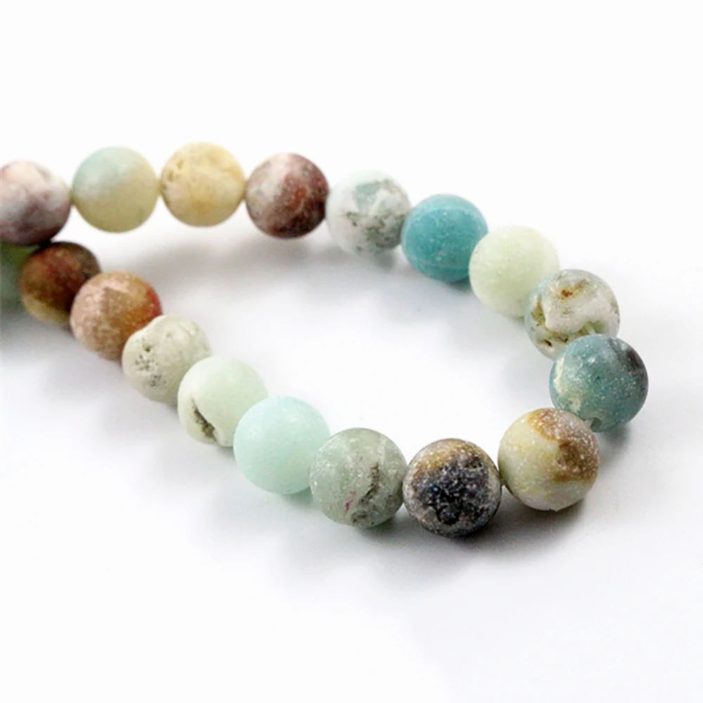 

4mm 6mm 8mm 10mm Matt Natural Amazonite stone beads Forest Loose Round beads For jewelry making Wholesale and Retail