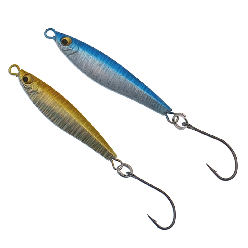 Литого металла джиг ложка 3g/6g берег литья крючковый лов ведущая рыбу морской