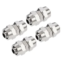 uxcell 4pcs compression tube fitting nickel plating for 10mm pneumatic hose tube for connecting air pipe fuel pipe car truck