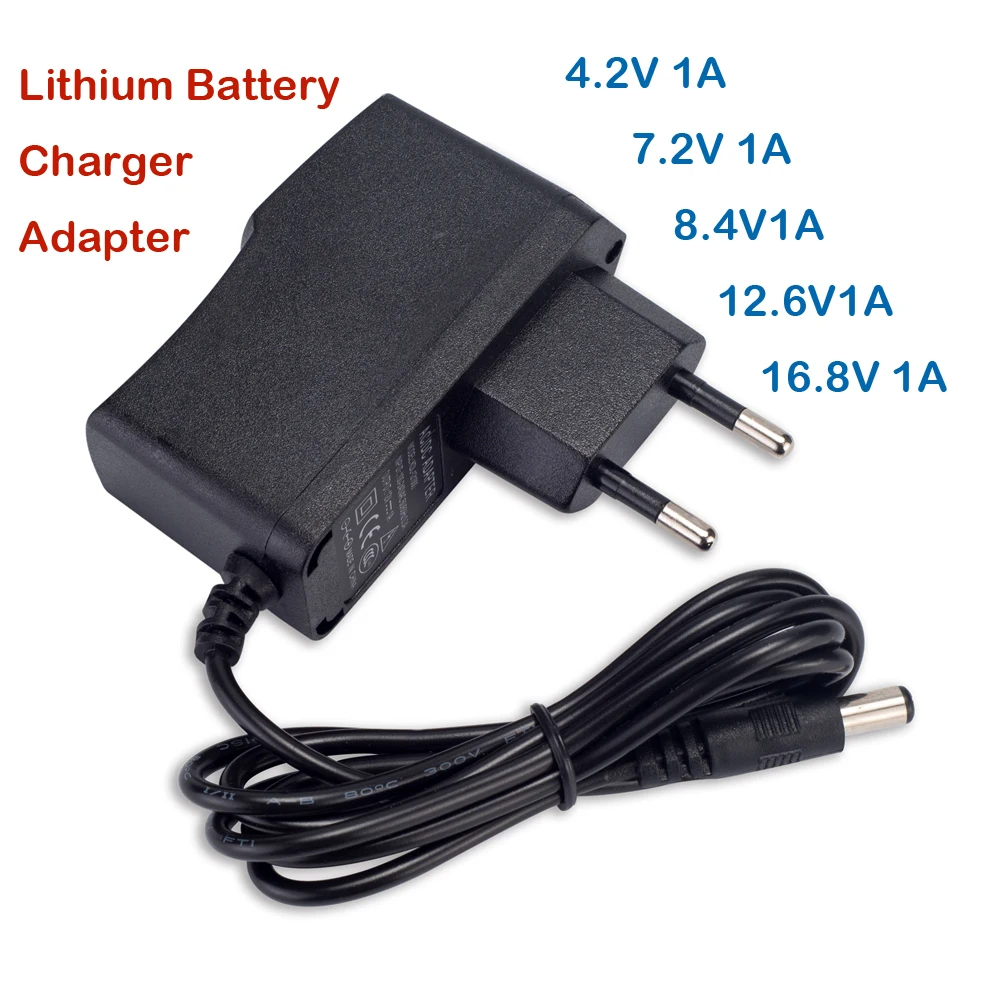 1 шт. 4,2 V 1A 7,2 V 1A 8.4V1A 12,6 V 1A 16,8 V 1A 1000mA AC DC адаптер питания Универсальное настенное зарядное устройство для литиевой батареи