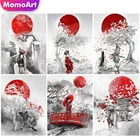 Алмазная 5D Вышивка MomoArt, японская полноформатная картина из страз, картина с изображением квадратного дерева, живописная мозаика, вышивка крестиком, Декор для дома