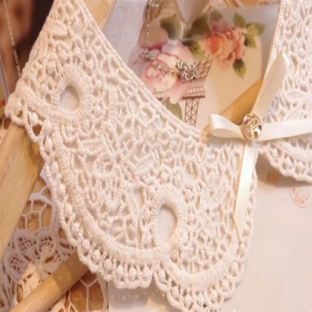 

Korean Version Cute Lace White Cotton Detachable Collars False Collar Ladies Fake Collar Decorative Neck Tie Women Necktie Gift