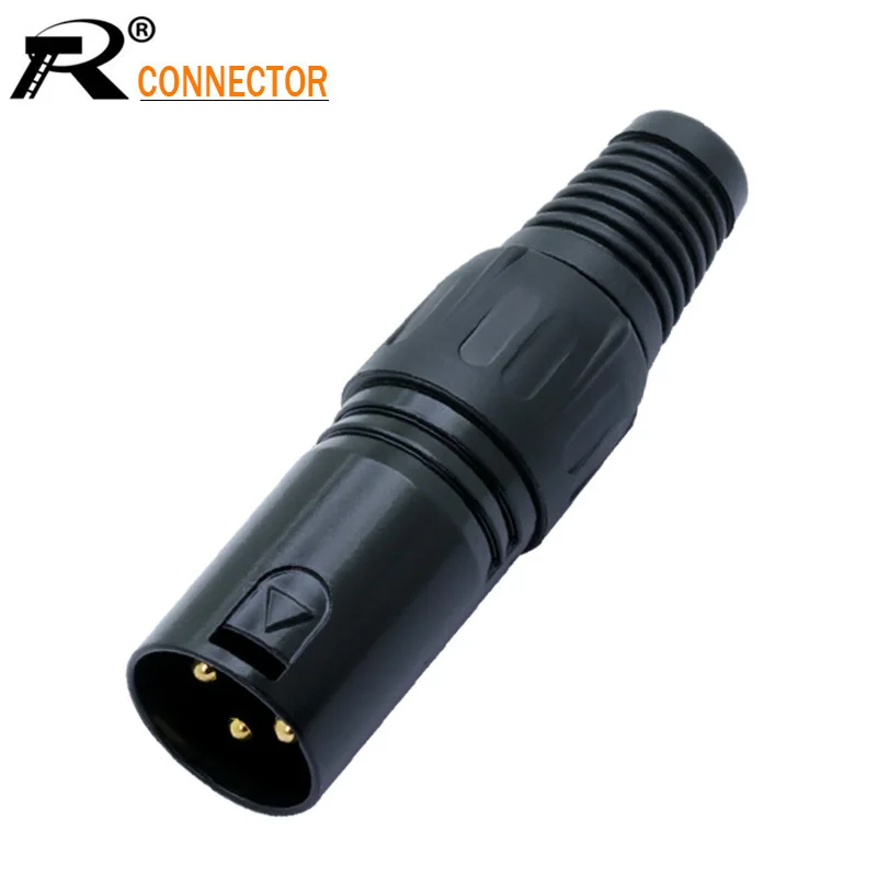 R коннектор 1 шт. XLR штекер 3 Pin Аудио Микрофон Кабельный разъем DIY паяльный тип