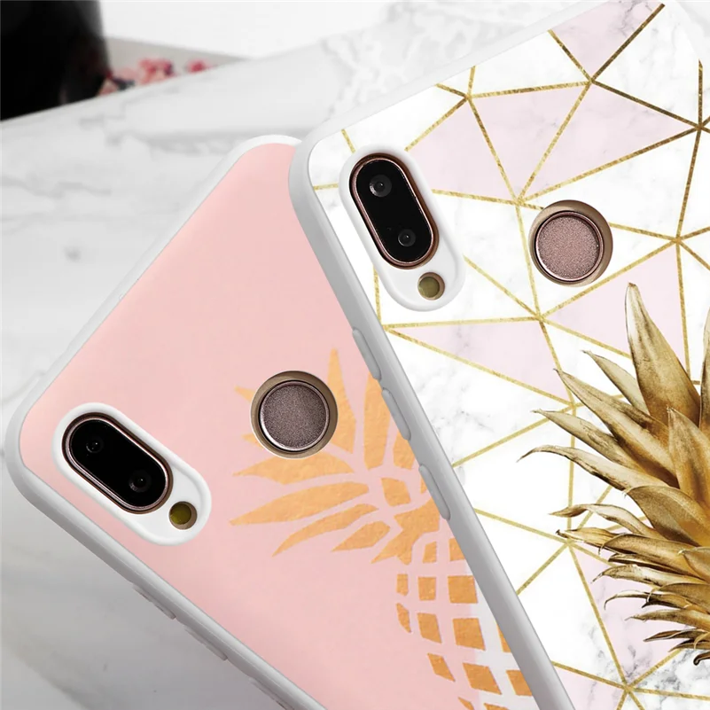 Матовый ТПУ чехол для huawei P30 P20 P8 P9 P10 Коврики 10 20 30 Lite рro Nova 3 3i 4 5 P Smart Мрамор чехол "Ананас" Coque