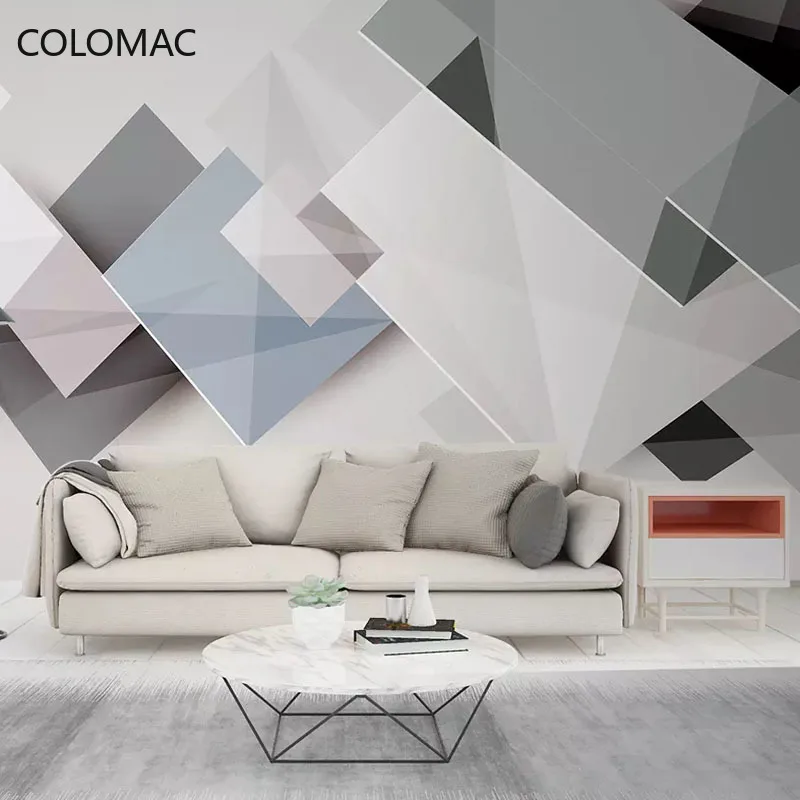 

Colomac Custom Nordic 5d Modern Geometric Background Wallpaper Living Room Bedroom Mural Wall Stickers Decor Dropshipping
