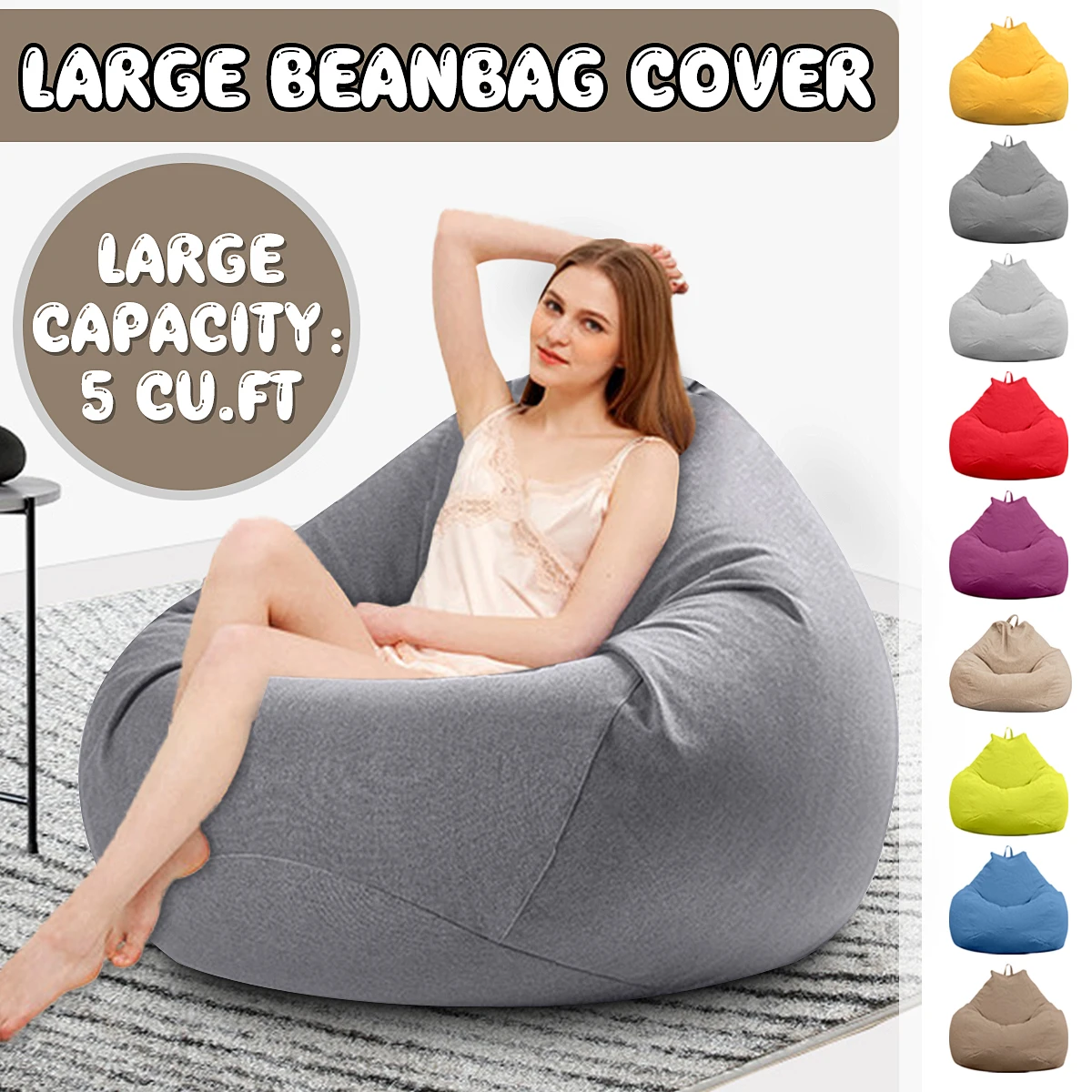 Большие маленькие чехлы для диванов Lazy BeanBag стулья без наполнителя льняной ткани