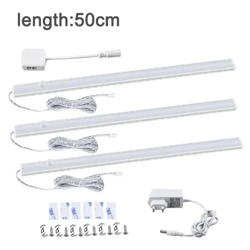 3x50cm with power Светодиодный светильник с датчиком движения PIR, светильник для кухонного шкафа, прикроватная лампа для спальни, светодиодный светильник, декоративный, для общежития, на холодильник, светодиодный, Домашний Светильник ing - Цвет: 3x50cm with power