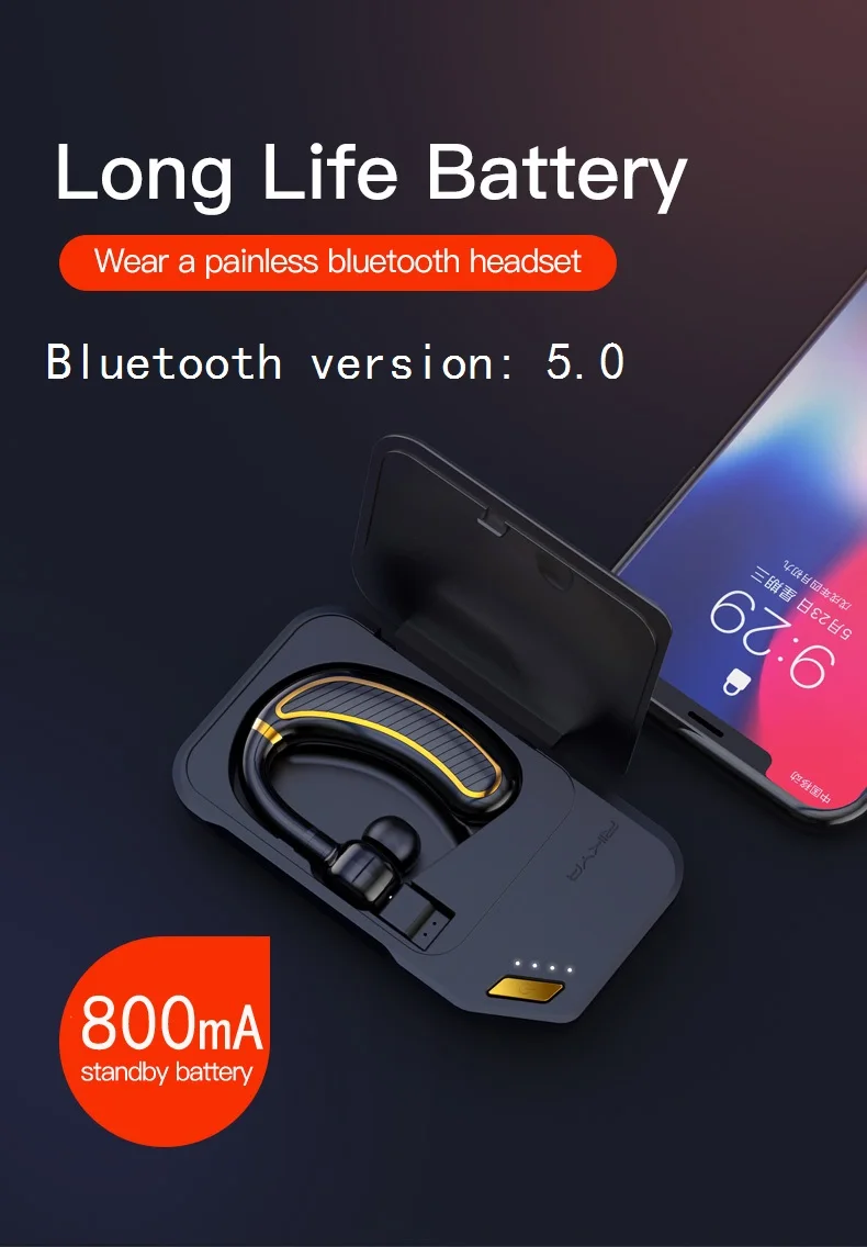 Gdlyl Bluetooth наушник беспроводная гарнитура hands-free мини наушники гарнитура наушники с CVC6.0 микрофоном для iPhone xiaomi Android