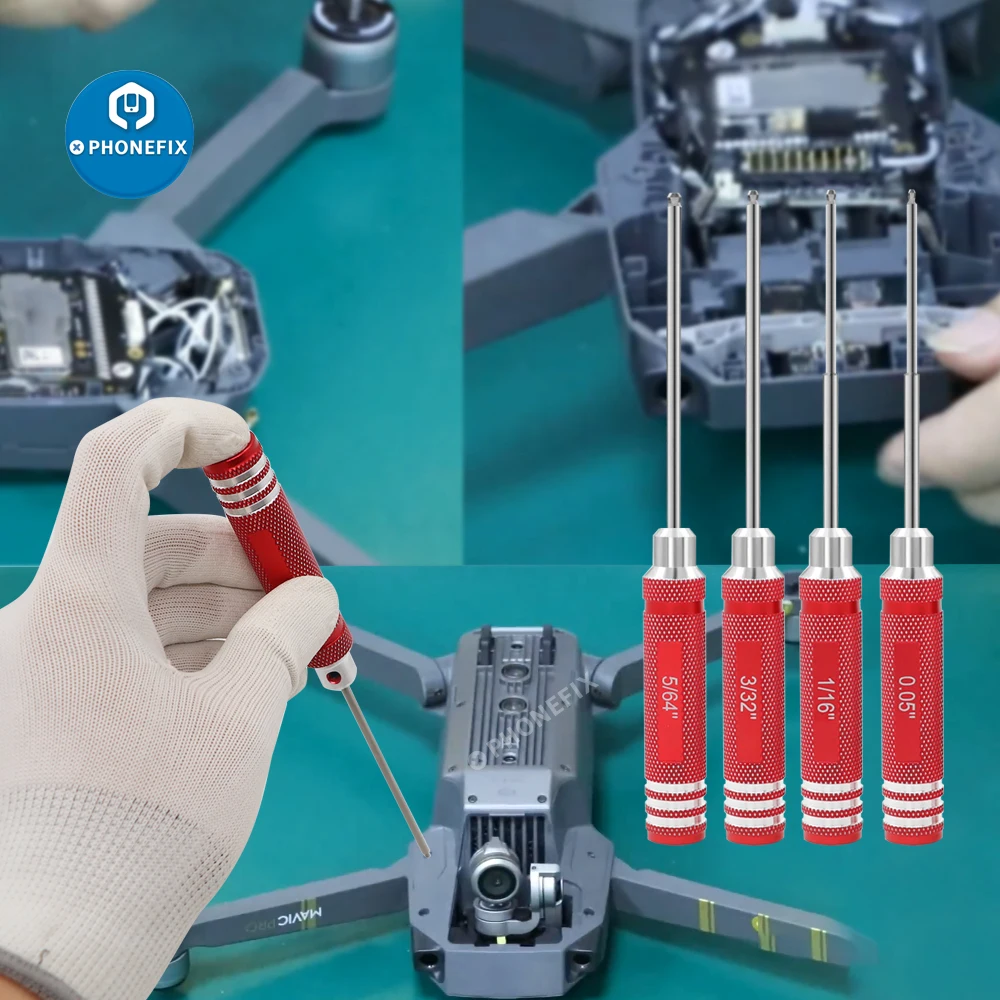 4 шт. Набор шестигранных отверток с шестигранным втулкой для ремонта FPV вертолета