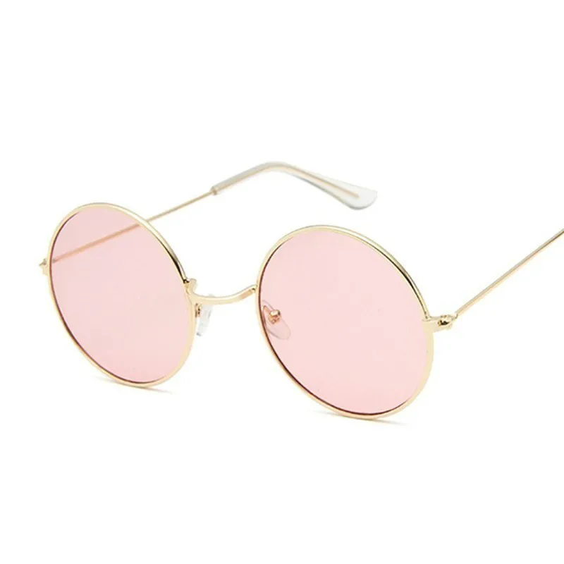 

Vintage Round Brand Designer Sunglasses Women/Men Retro Metal Frame Black lens Mirror Goggles Oculos De Sol