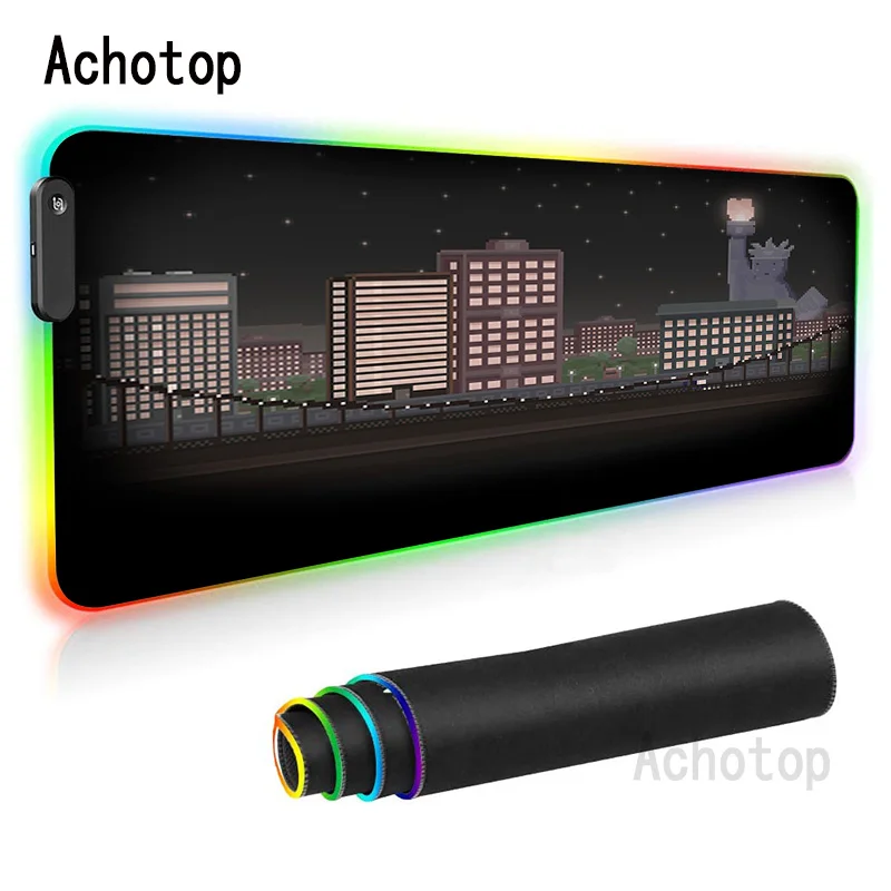 

Gaming Mouse Pad PC Computer Pixel Art Mousepad RGB Large Mouse Pad Gamer Mouse Carpet with Backlit Mausepad Big Desk Play Mat