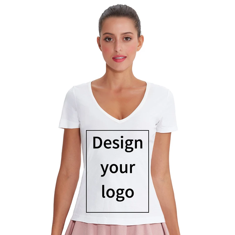 Белая Повседневная тонкая женская футболка с логотипом сделай сам и текстовым