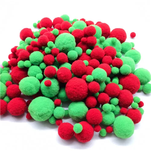 mixed red green 20 г 8 до 30 мм смешанный размер 46 Цвет помпон помпоны мех плюшевый шар для шитья на ткани ремесло DIY свадебные украшения, аксессуары - Цвет: mixed red green